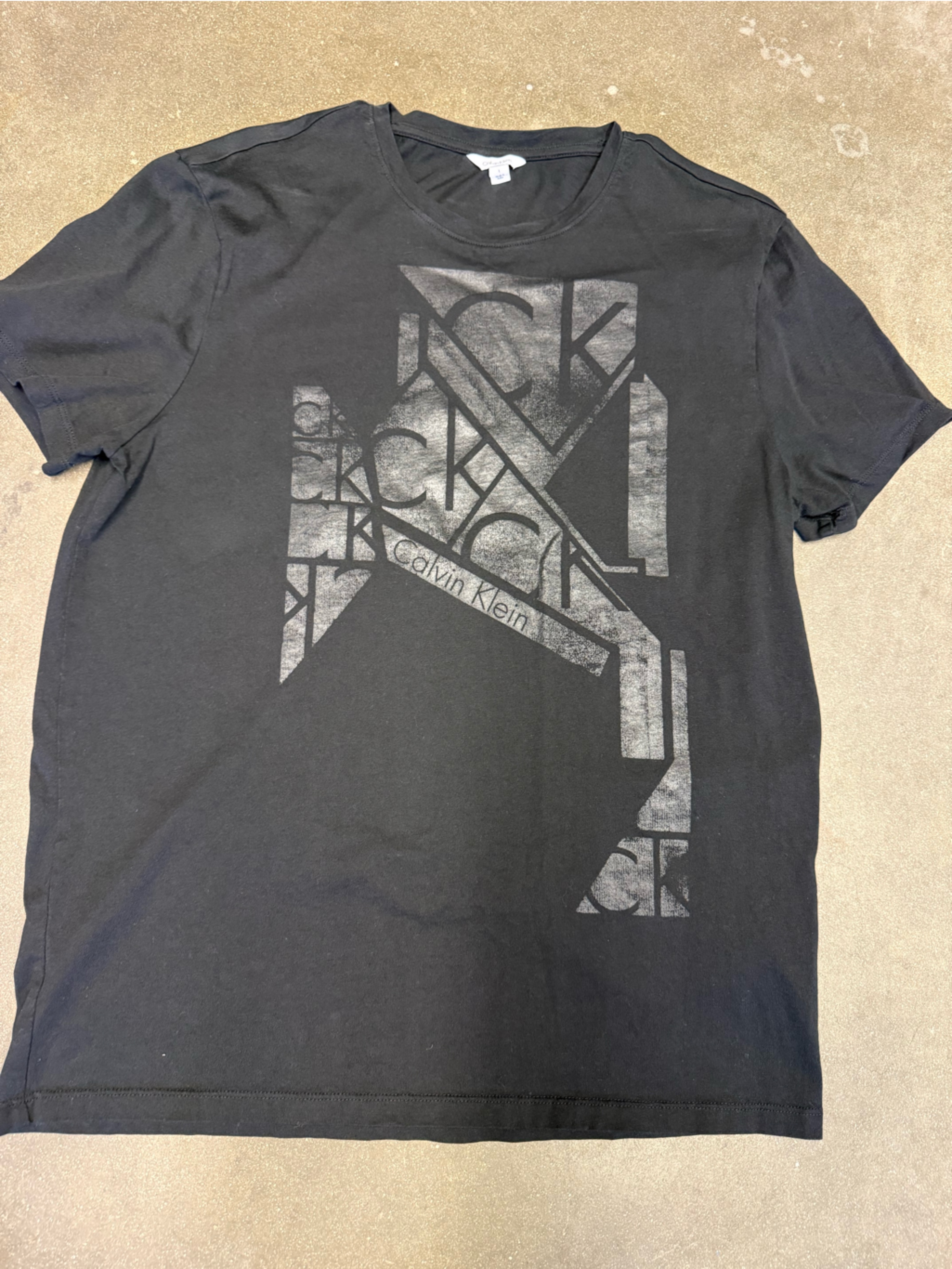 Calvin Klein Black Logo Tee With Subtle Tag Detail